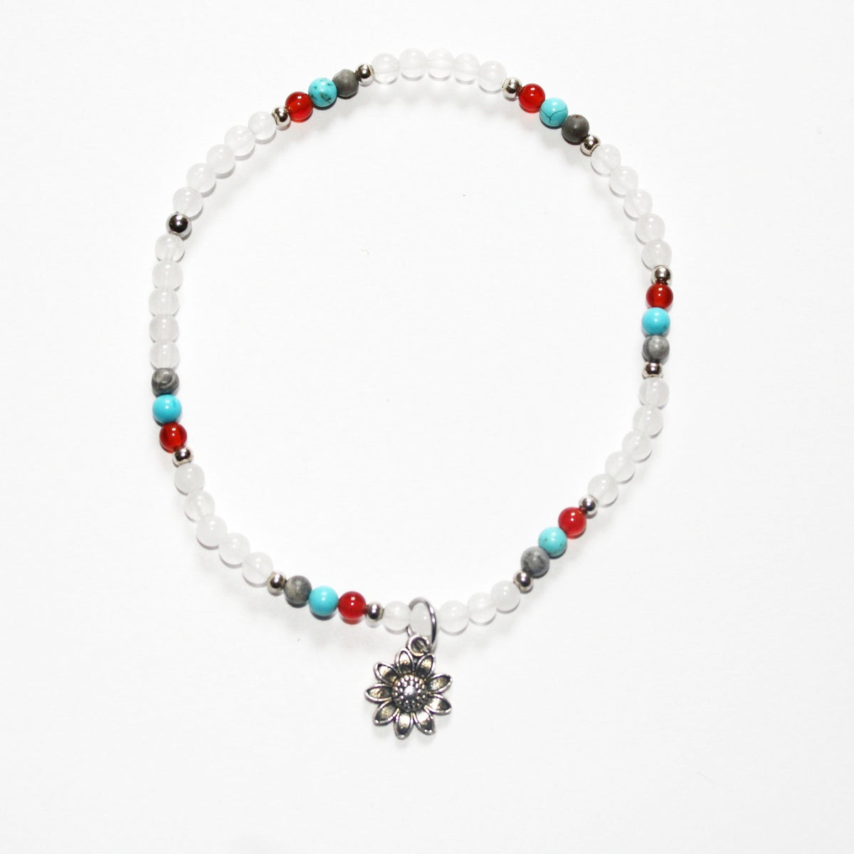 Red, White & Blue Sunflower Anklet