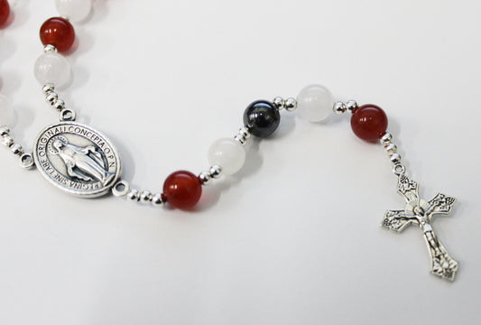 Carnelian & White Rosary