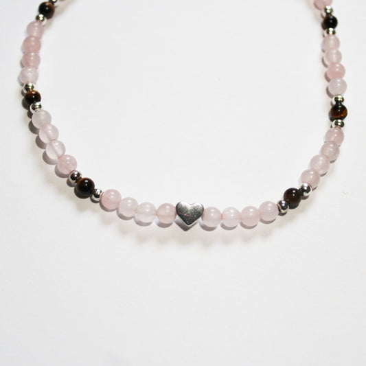 Rose Quartz Heart Anklet