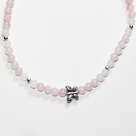 Rose Quartz Butterfly Anklet